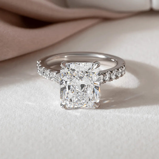 Round Halo, Pave & Split Shank Engagement Ring – 1.93 CT Lab Grown Diamond