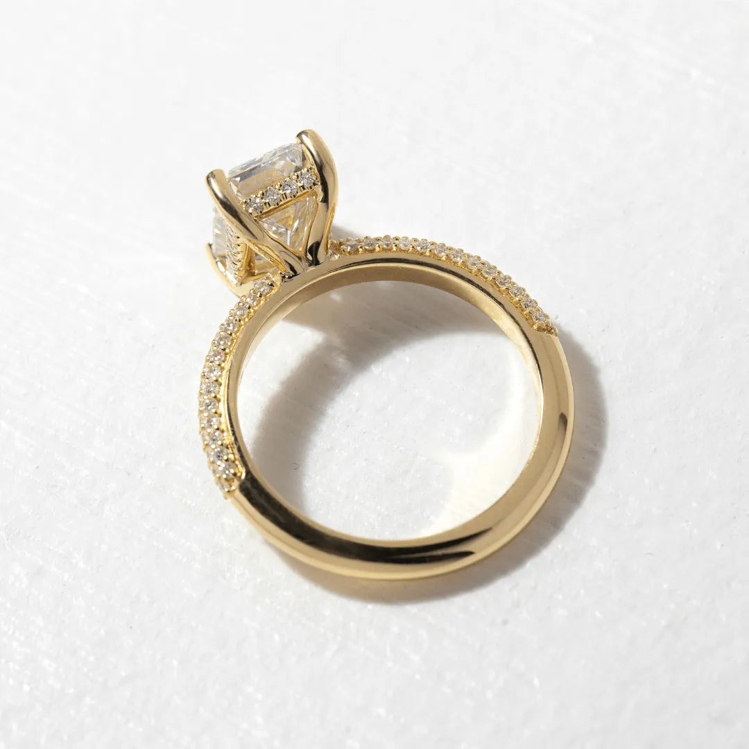 Round Halo, Pave & Split Shank Engagement Ring – 1.93 CT Lab Grown Diamond