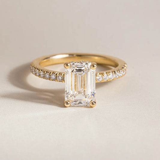 Round Halo, Pave & Split Shank Engagement Ring – 1.93 CT Lab Grown Diamond