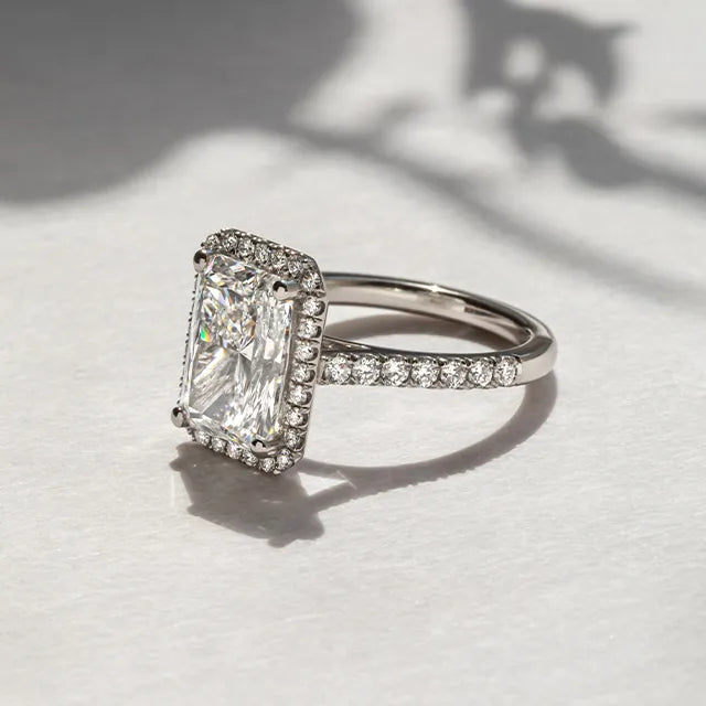 Round Halo, Pave & Split Shank Engagement Ring – 1.93 CT Lab Grown Diamond