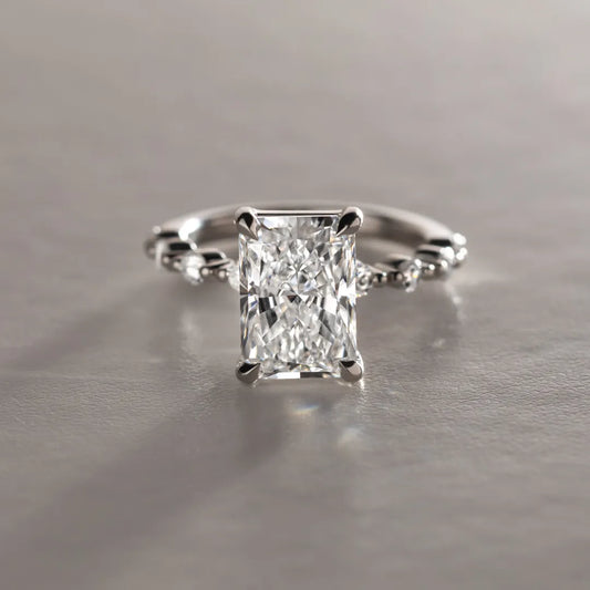 Round Halo, Pave & Split Shank Engagement Ring – 1.93 CT Lab Grown Diamond