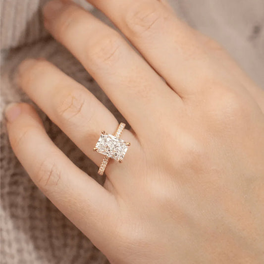 Round Halo, Pave & Split Shank Engagement Ring – 1.93 CT Lab Grown Diamond