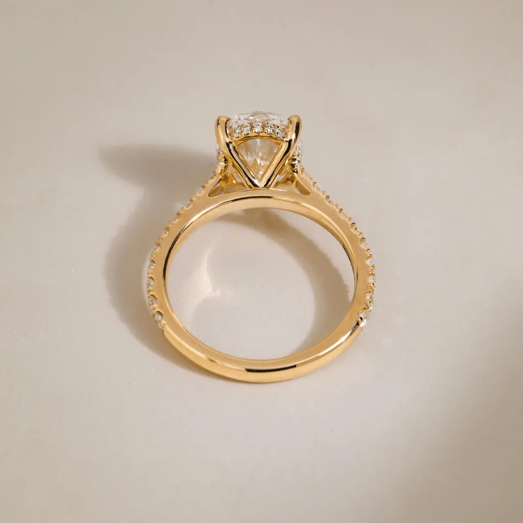 Round Halo, Pave & Split Shank Engagement Ring – 1.93 CT Lab Grown Diamond