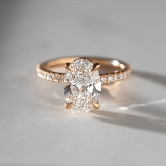 Round Halo, Pave & Split Shank Engagement Ring – 1.93 CT Lab Grown Diamond