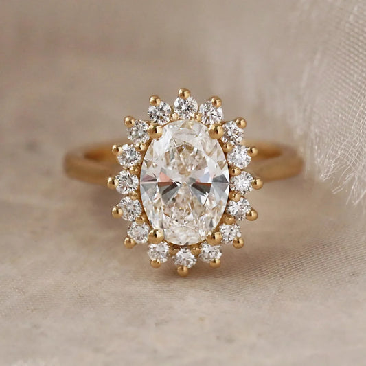 Round Halo, Pave & Split Shank Engagement Ring – 1.93 CT Lab Grown Diamond