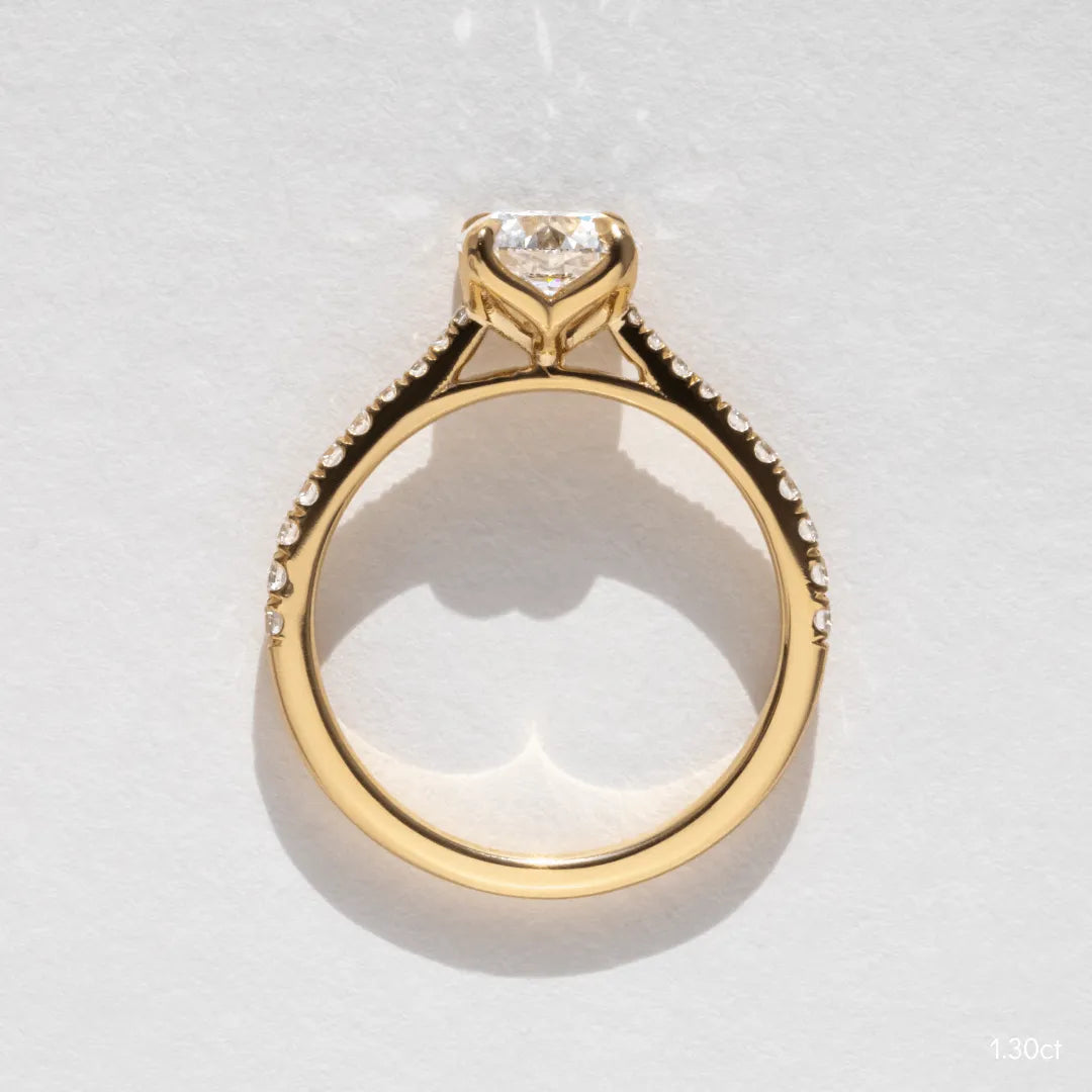 Round Halo, Pave & Split Shank Engagement Ring – 1.93 CT Lab Grown Diamond