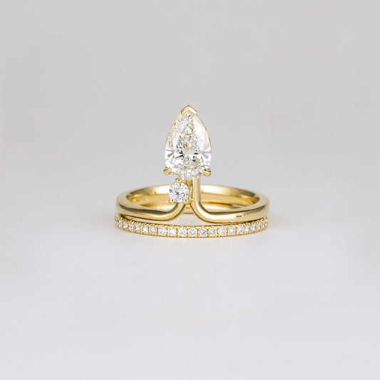 2 CT Emerald Pave Moissanite Engagement Ring