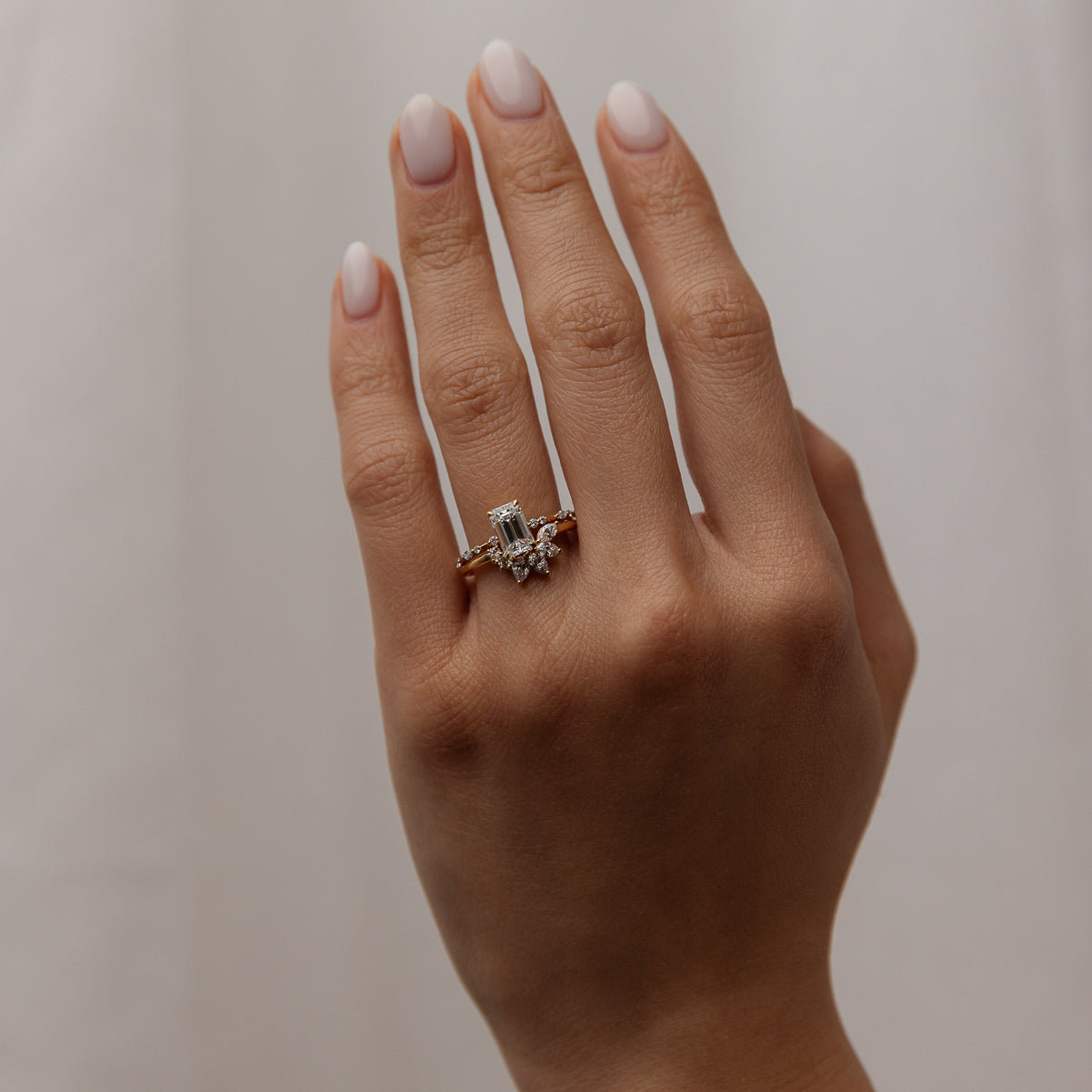 2 CT Emerald Pave Moissanite Engagement Ring