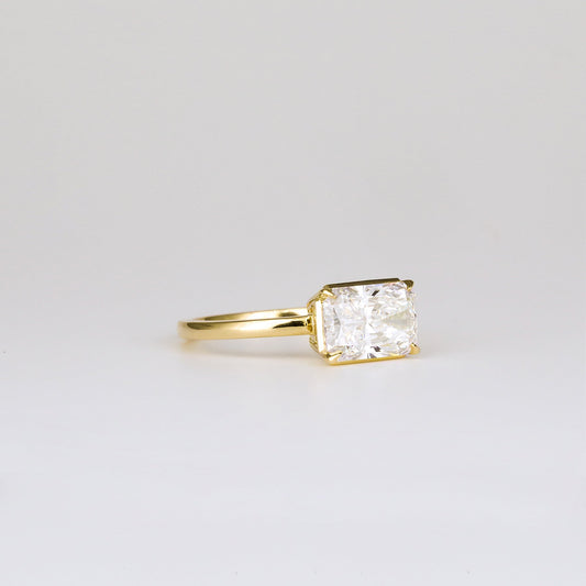 2 CT Emerald Pave Moissanite Engagement Ring