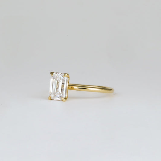 2 CT Emerald Pave Moissanite Engagement Ring