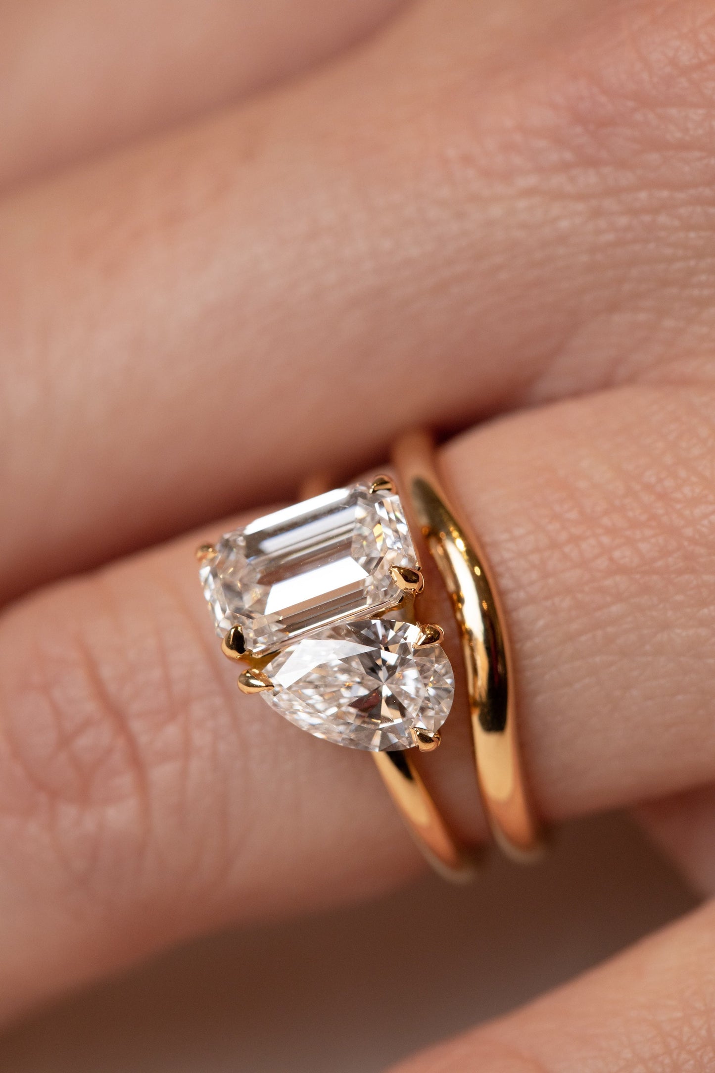 2 CT Emerald Pave Moissanite Engagement Ring
