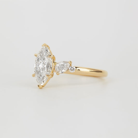 2 CT Emerald Pave Moissanite Engagement Ring