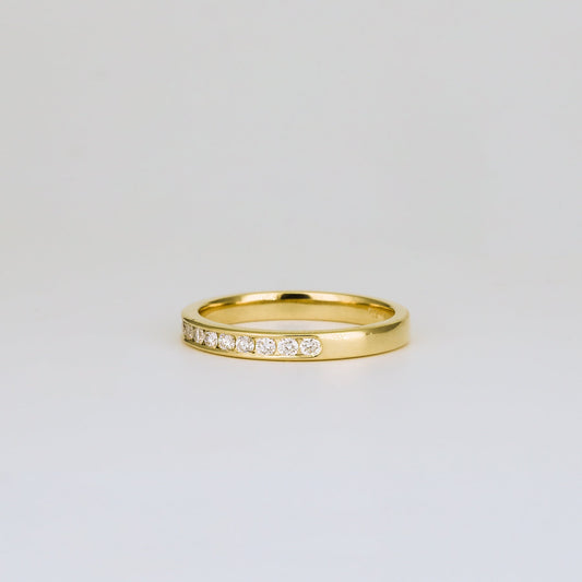 0.35 TCW Round Diamond Curved Pave DEF/VVS Lab Grown Wedding Band