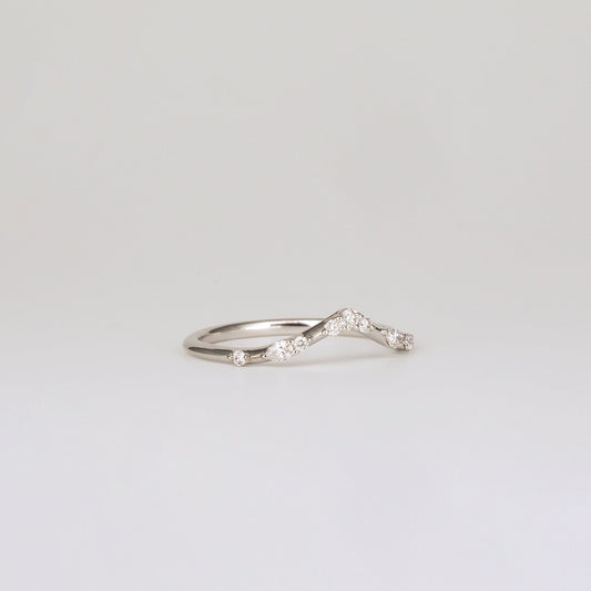 0.35 TCW Round Diamond Curved Pave DEF/VVS Lab Grown Wedding Band