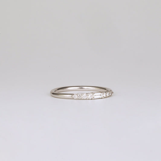 0.35 TCW Round Diamond Curved Pave DEF/VVS Lab Grown Wedding Band