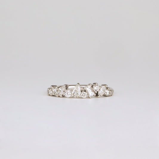 0.35 TCW Round Diamond Curved Pave DEF/VVS Lab Grown Wedding Band