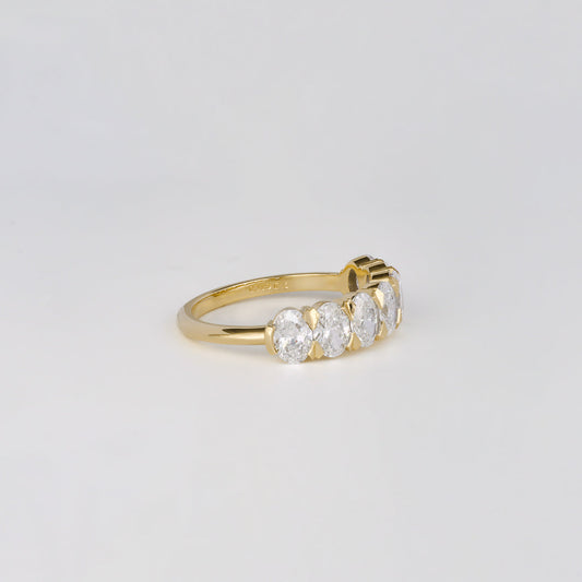 0.35 TCW Round Diamond Curved Pave DEF/VVS Lab Grown Wedding Band