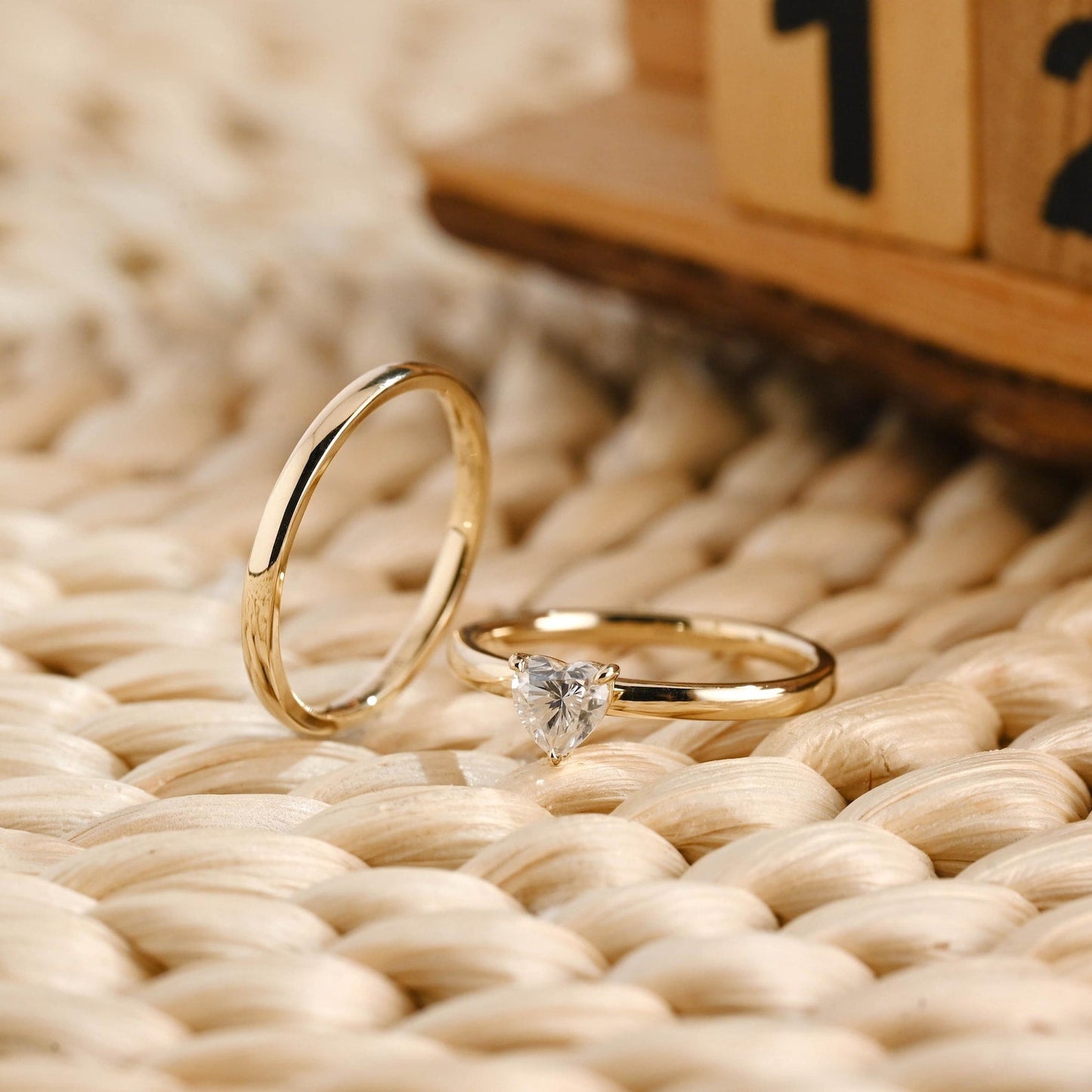 1.0 CT Round Solitaire Lab Grown Diamond Bridal Ring Set