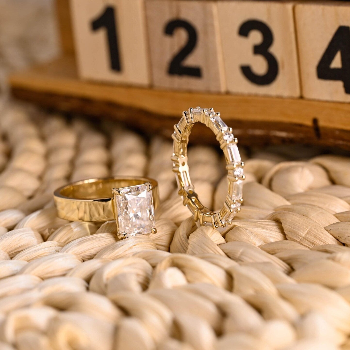 1.0 CT Round Solitaire Lab Grown Diamond Bridal Ring Set