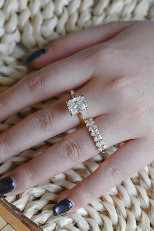 1.0 CT Round Solitaire Lab Grown Diamond Bridal Ring Set