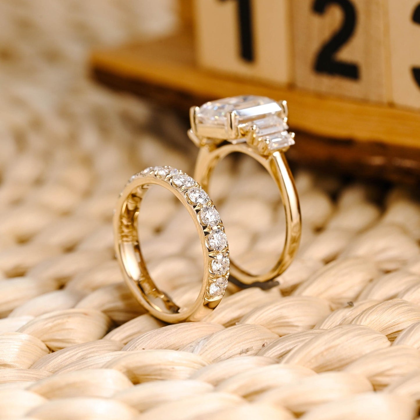 1.0 CT Round Solitaire Lab Grown Diamond Bridal Ring Set