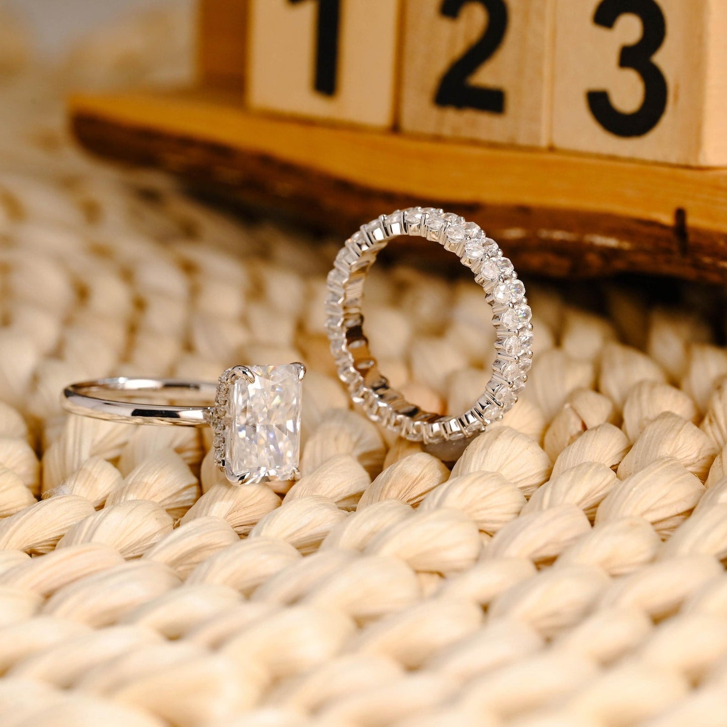 1.0 CT Round Solitaire Lab Grown Diamond Bridal Ring Set