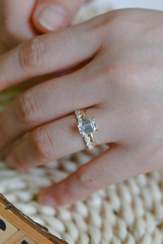 1.0 CT Round Solitaire Lab Grown Diamond Bridal Ring Set