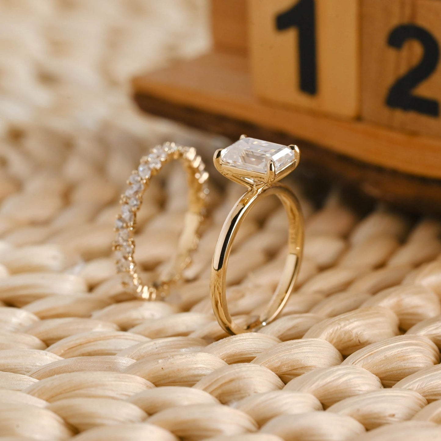 1.0 CT Round Solitaire Lab Grown Diamond Bridal Ring Set
