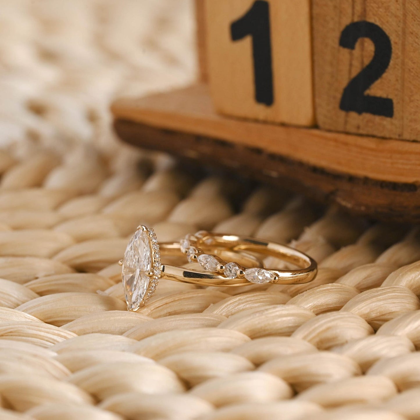 1.0 CT Round Solitaire Lab Grown Diamond Bridal Ring Set