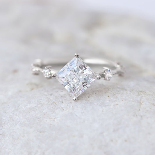 2 CT Round Three Stones Lab Grown Diamond Engagement Ring