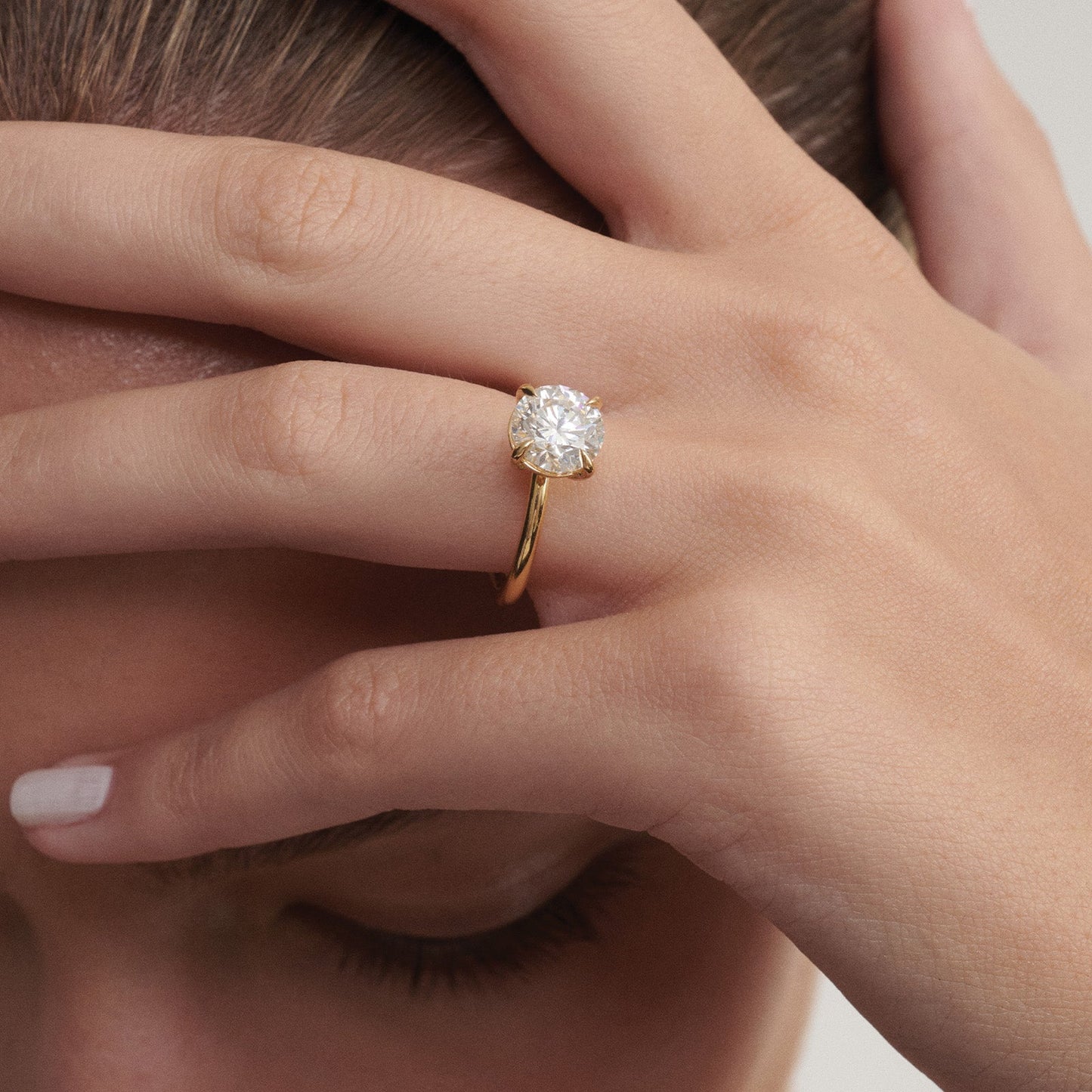 Round Halo, Pave & Split Shank Engagement Ring – 1.93 CT Lab Grown Diamond