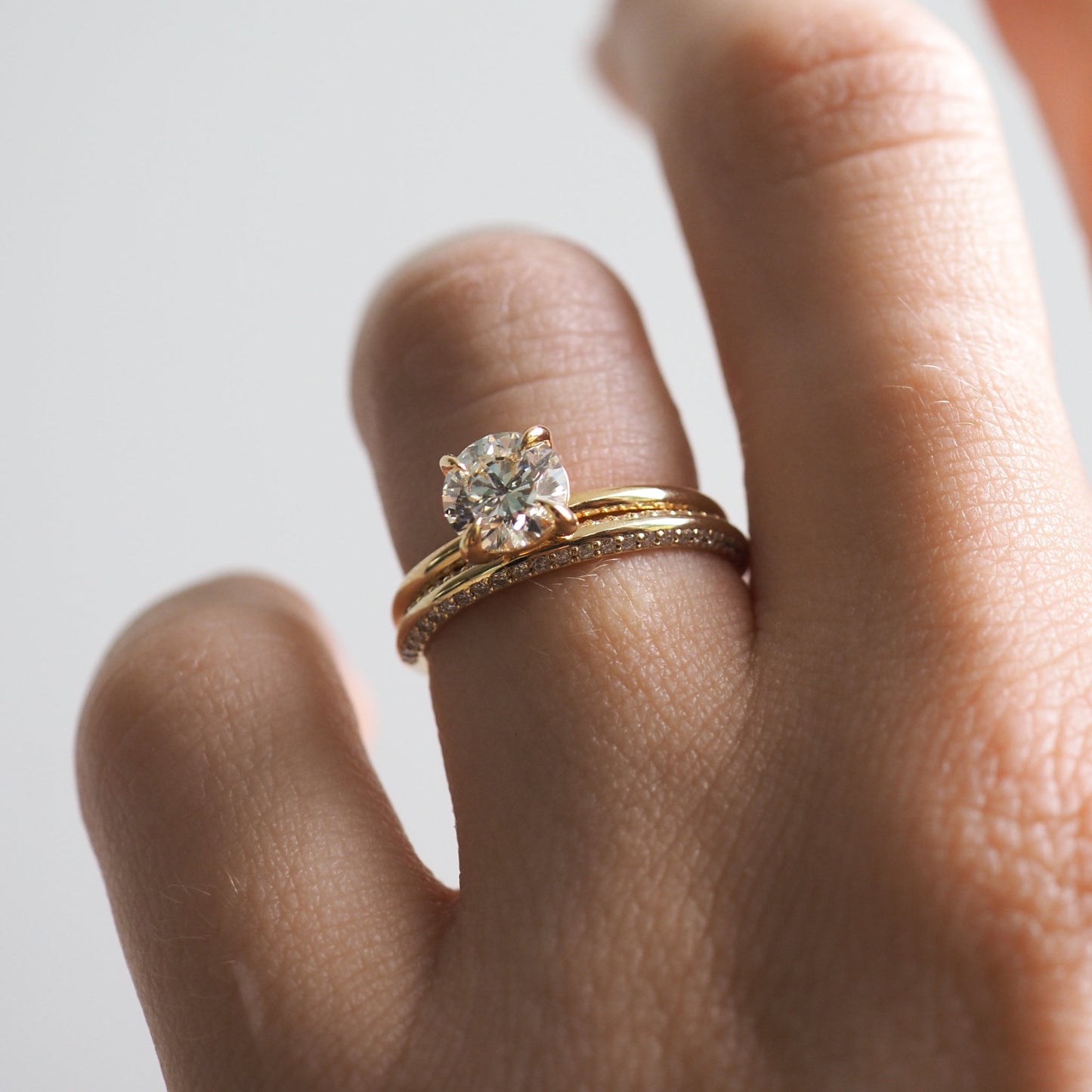 0.35 TCW Round Diamond Curved Pave DEF/VVS Lab Grown Wedding Band