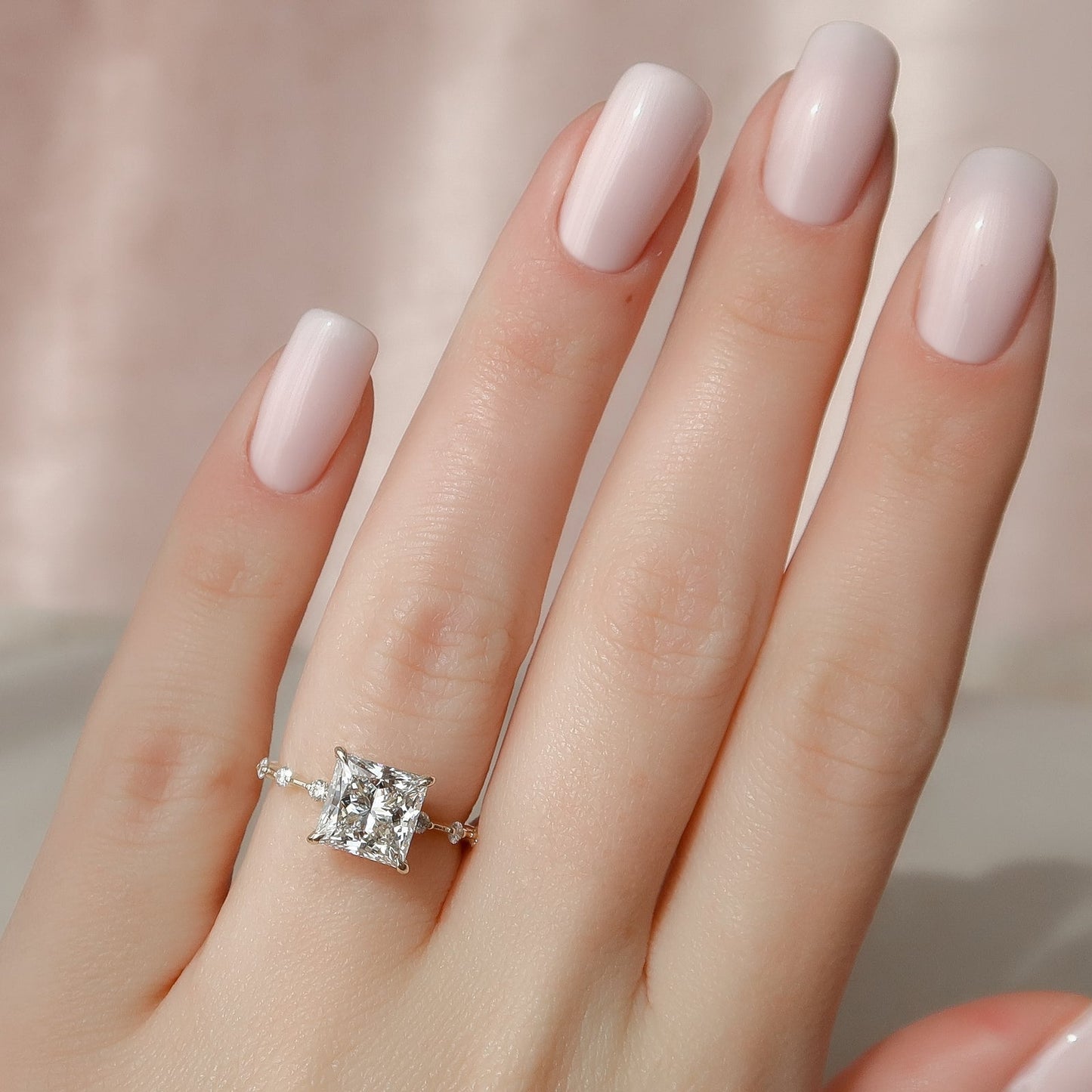 Asscher Three Stones Engagement Ring – 5.75 CT Moissanite Diamond