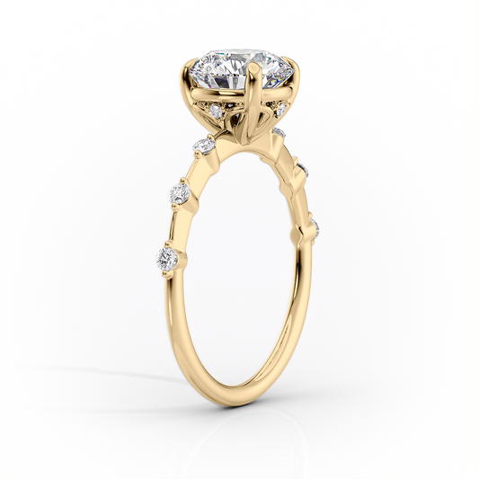 Asscher Three Stones Engagement Ring – 5.75 CT Moissanite Diamond