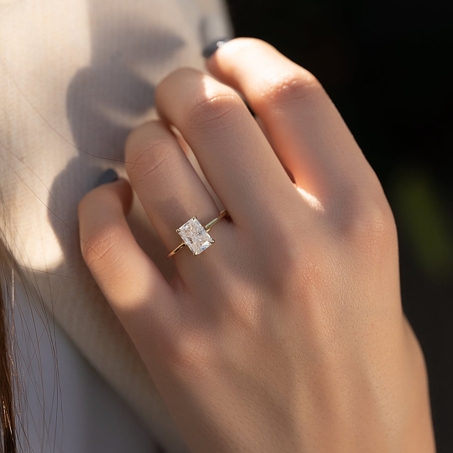 Asscher Three Stones Engagement Ring – 5.75 CT Moissanite Diamond