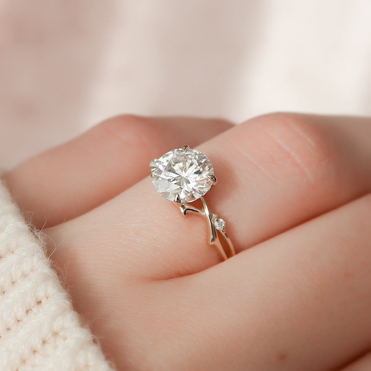 Asscher Three Stones Engagement Ring – 5.75 CT Moissanite Diamond