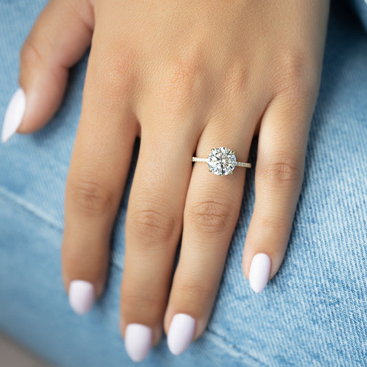 Asscher Three Stones Engagement Ring – 5.75 CT Moissanite Diamond