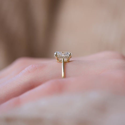 Asscher Three Stones Engagement Ring – 5.75 CT Moissanite Diamond