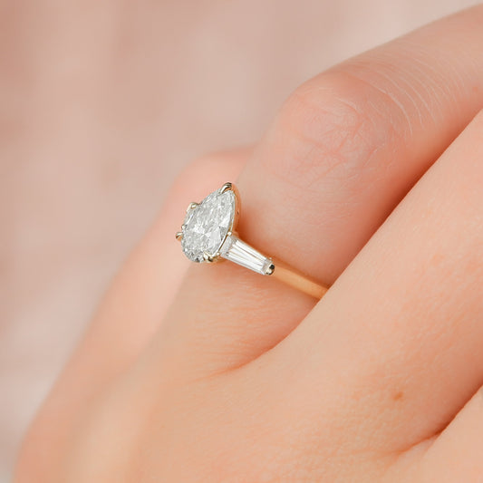 Asscher Three Stones Engagement Ring – 5.75 CT Moissanite Diamond