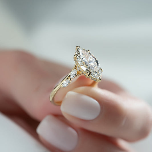 Asscher Three Stones Engagement Ring – 5.75 CT Moissanite Diamond