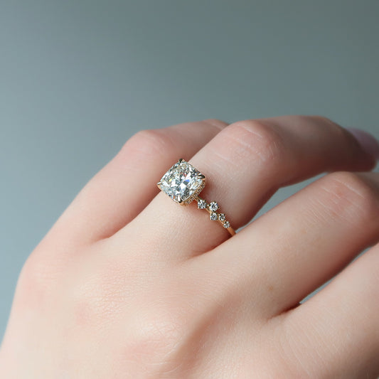 Asscher Three Stones Engagement Ring – 5.75 CT Moissanite Diamond