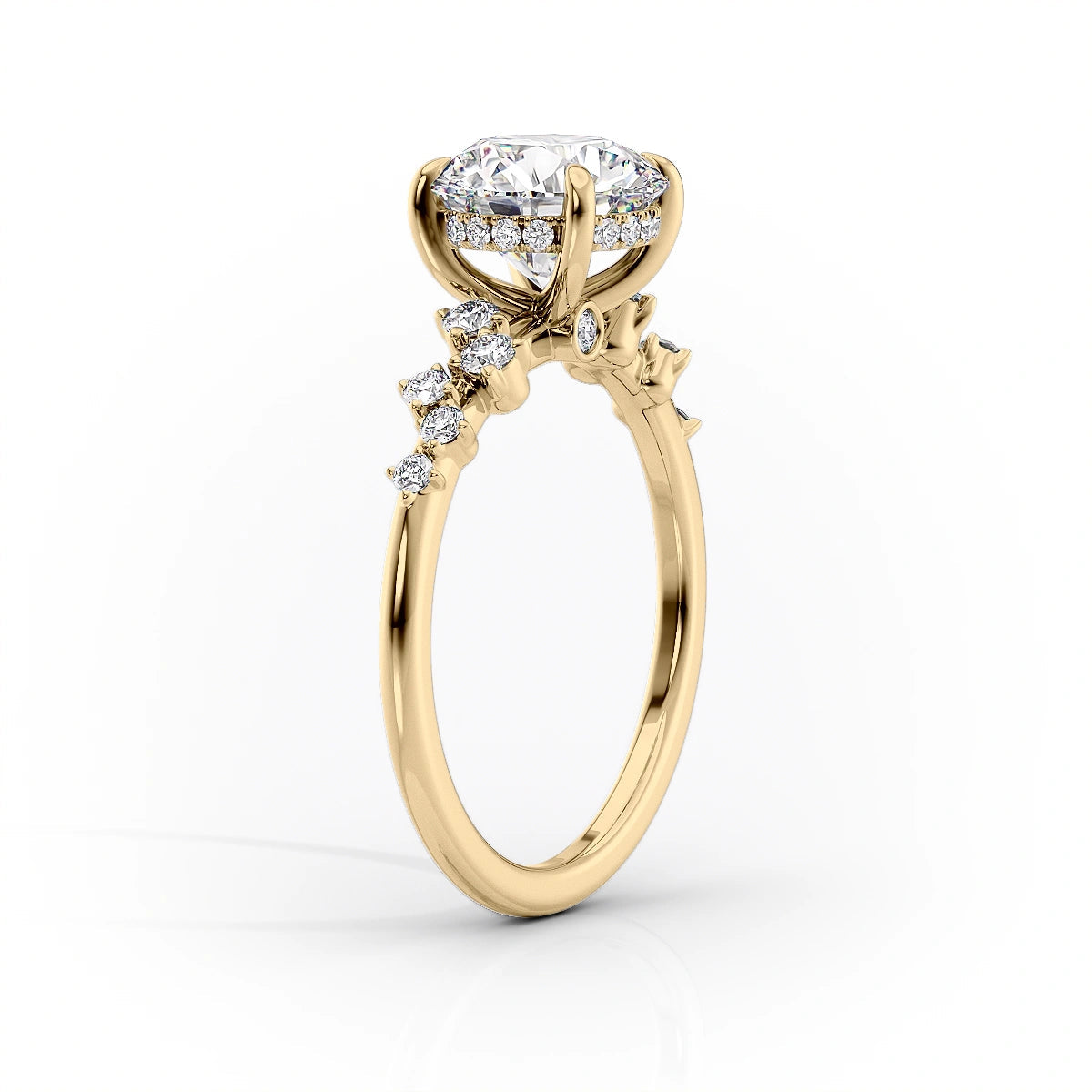 Asscher Three Stones Engagement Ring – 5.75 CT Moissanite Diamond