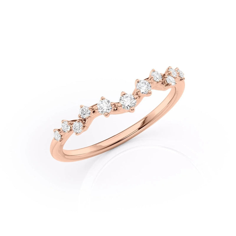 1.29 TCW Oval and Emerald Diamond Half Eternity DEF/VVS Lab Grown Wedding Band