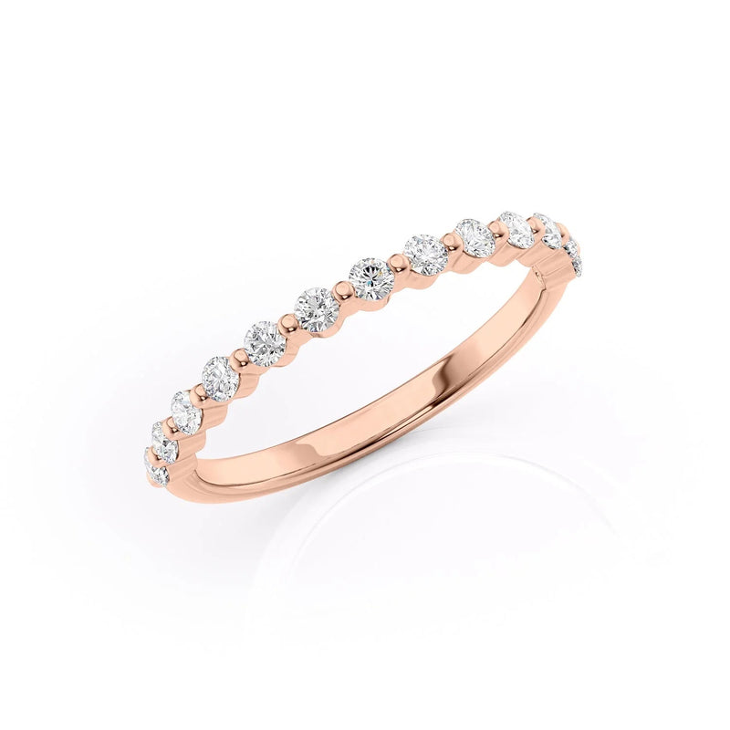 1.29 TCW Oval and Emerald Diamond Half Eternity DEF/VVS Lab Grown Wedding Band