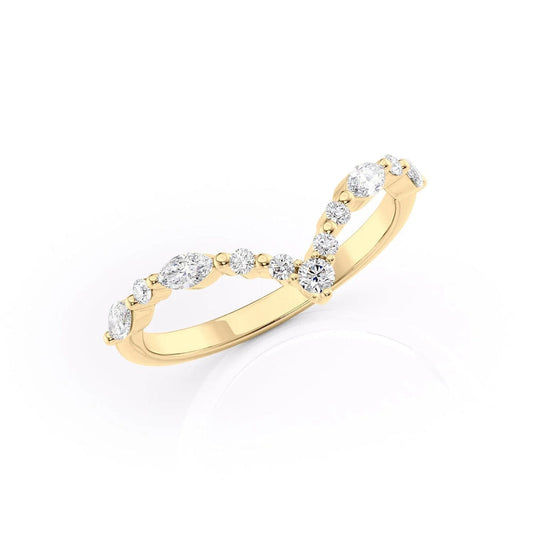 1.29 TCW Oval and Emerald Diamond Half Eternity DEF/VVS Lab Grown Wedding Band
