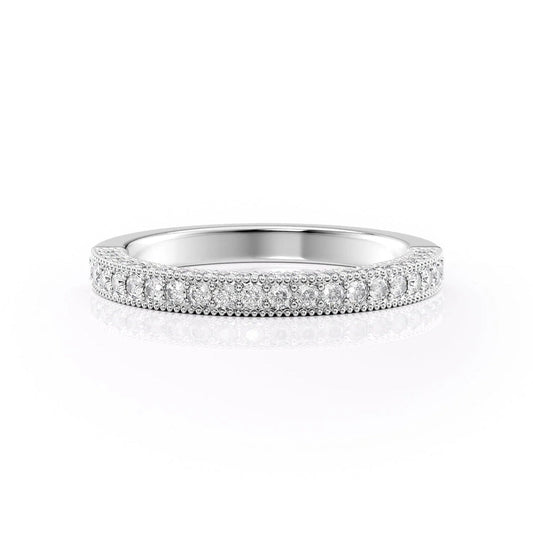 1.29 TCW Oval and Emerald Diamond Half Eternity DEF/VVS Lab Grown Wedding Band