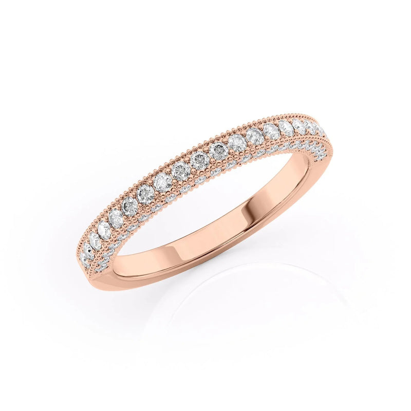 1.29 TCW Oval and Emerald Diamond Half Eternity DEF/VVS Lab Grown Wedding Band
