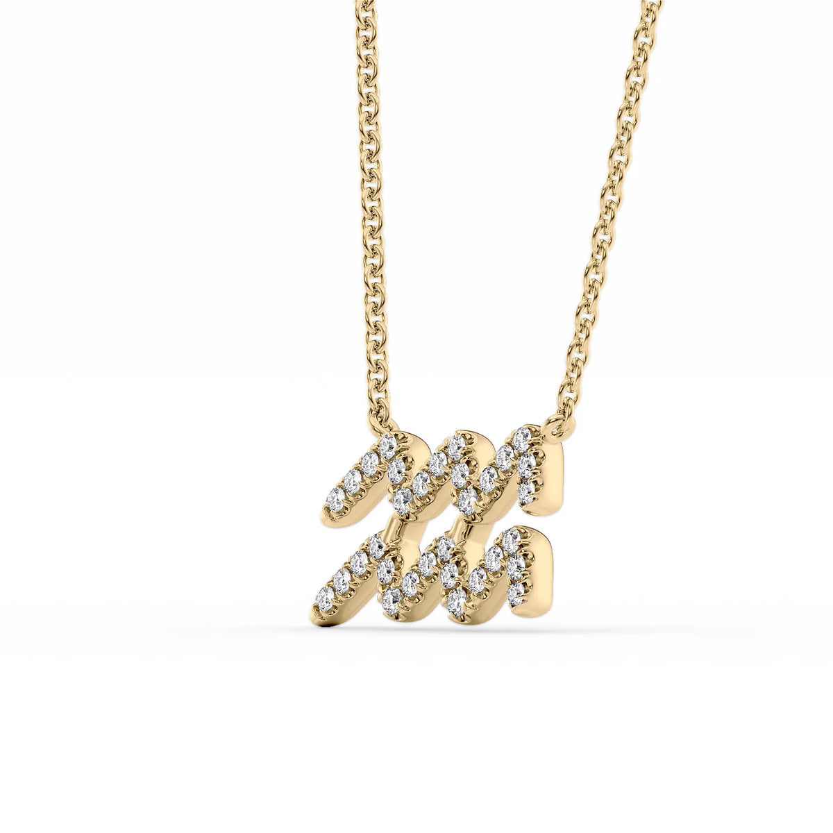 0.19 CT Round Leaf Pendant Lab Grown Diamond Necklace in Solid Gold