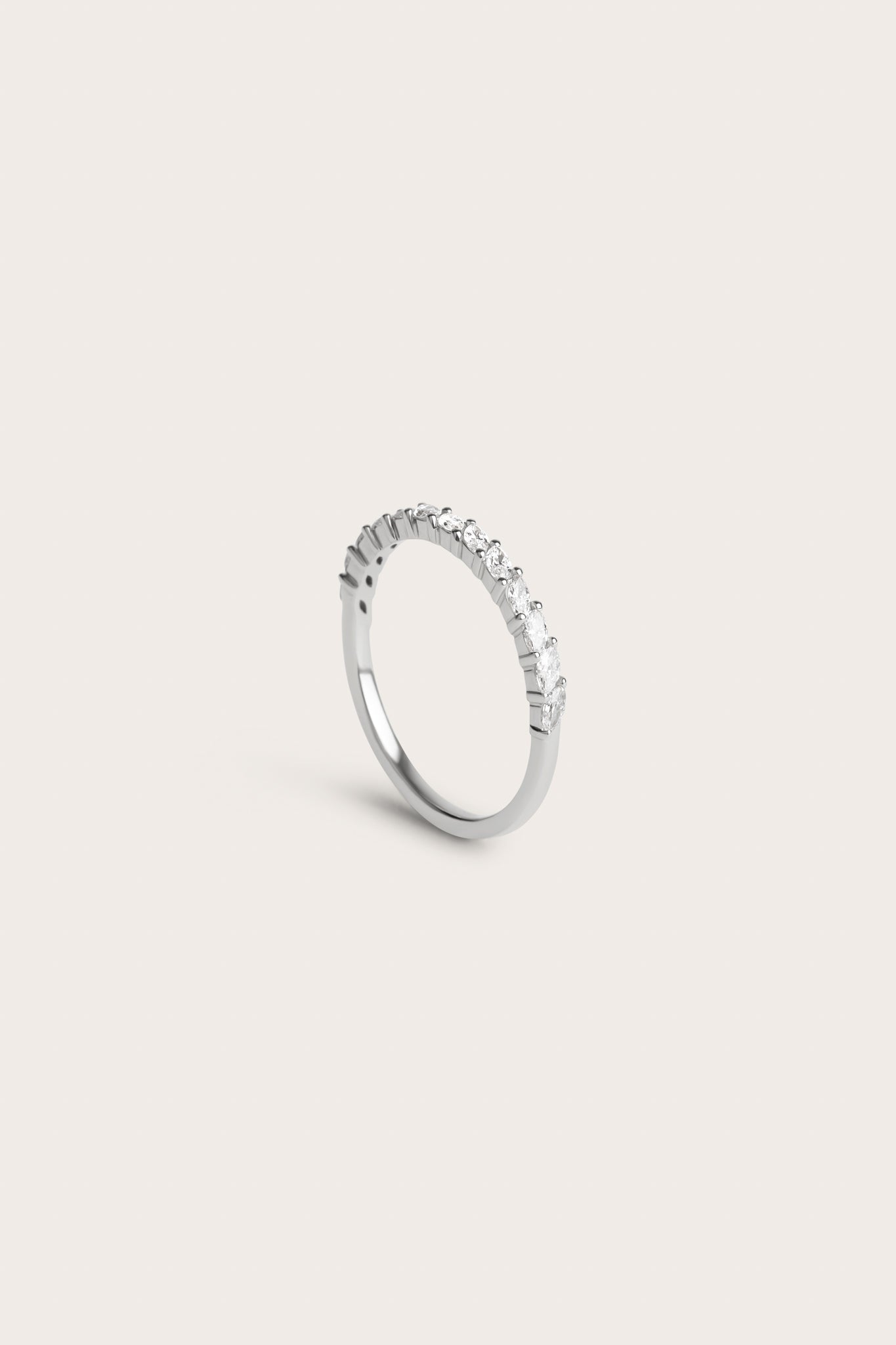 0.2 TCW Round Diamond Curved Pave DEF/VVS Lab Grown Wedding Band