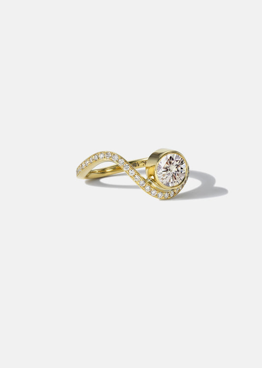 Moval Swirl Semi Pave Engagement Ring – 2.5 CT Lab Grown Diamond